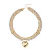 Punk Goudkleurige Hart Hanger Ketting voor Vrouwen 2026 Trendy Meerdere Lagen Bedeltjes Schakelketting Kralen Choker Y2K Sieraden Accessoires