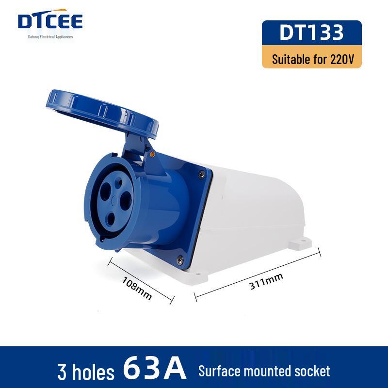 IP67 Waterproof Industrial 5-Pin 63A/125A Three-Phase Aviation Plug Connector