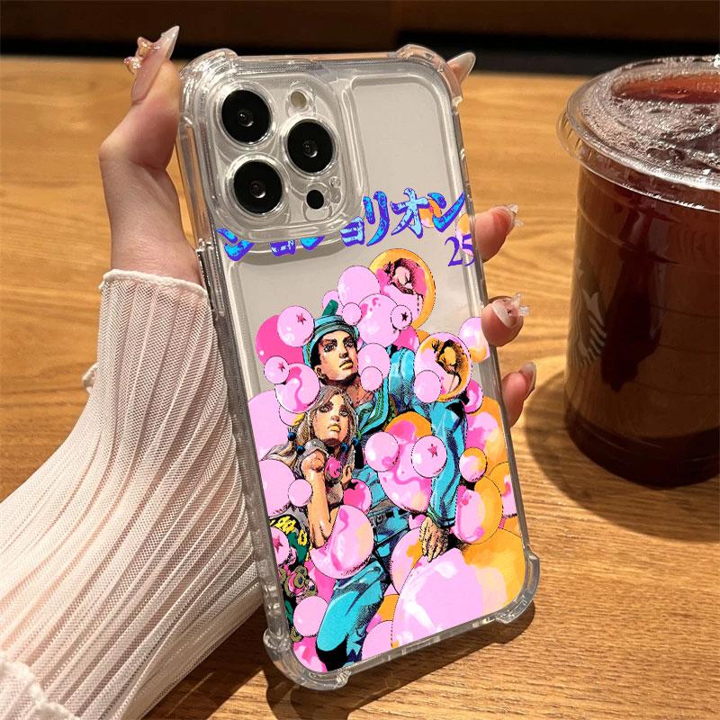 

JoJos Bizarres Anime Adventure Phone Case For iPhone 17 Air 16 e 15 14 13 12 11 Pro Max Plus Mini SE 2020 2022 Soft Cover iPhone 15 Pro