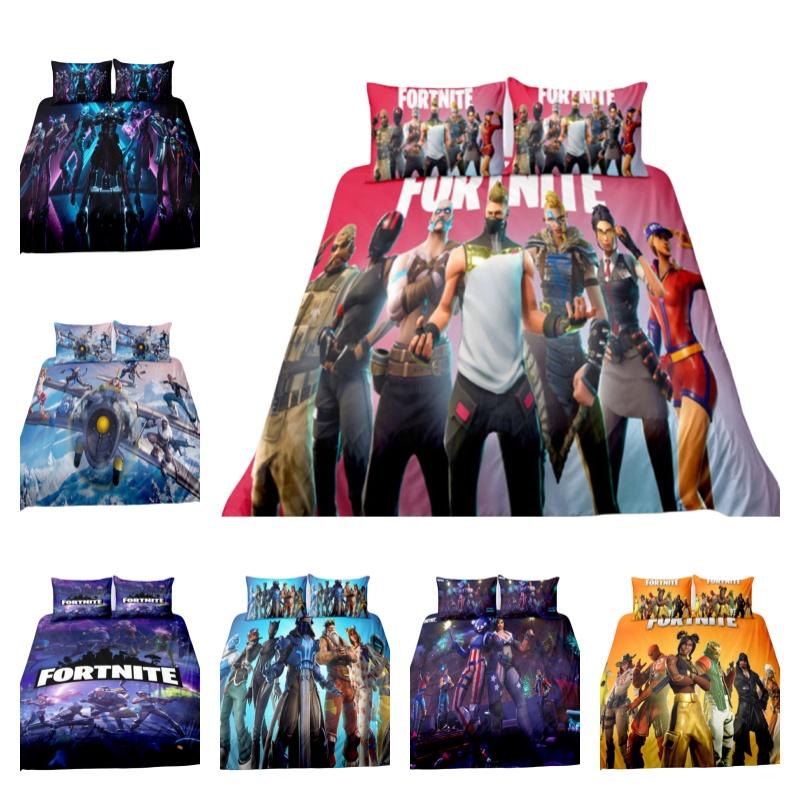 Fortnite Bedding Set 3-piece Bedding Set With Pillowcase And Duvet Cover Polyester Material