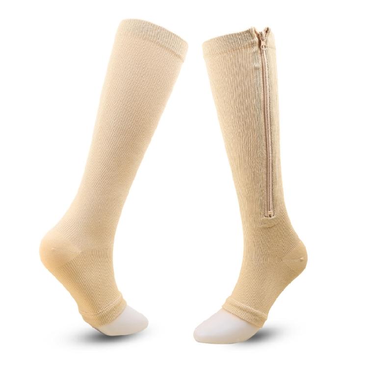 15-20mmHg Zip Socks Zippr Compression Socks for Women and Men Toeless Calf Socks
