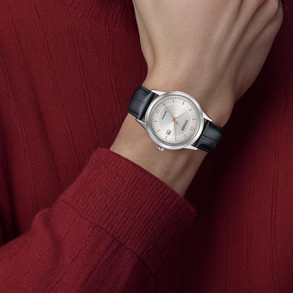 Citizen Ecology Drive Collectie Lichtaangedreven Kwarts Uurwerk Echt Lederen Band Horloge AW1236-03A