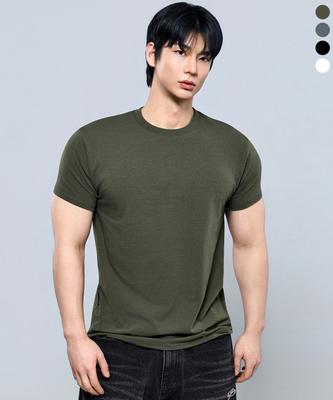 Pijikeolgameoncheu P2615 Classic Modal Spandex Muscle Fit Short Sleeve T-Shirt [4 Colors]