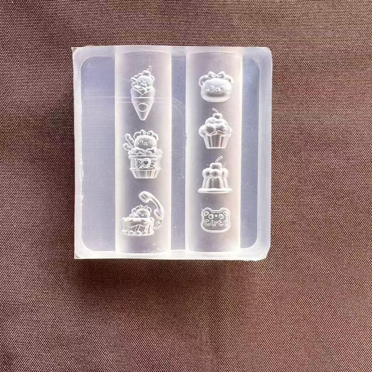 3D Little Bear Ballet Silicone Nail Art Molds - Creative Nail Decorations