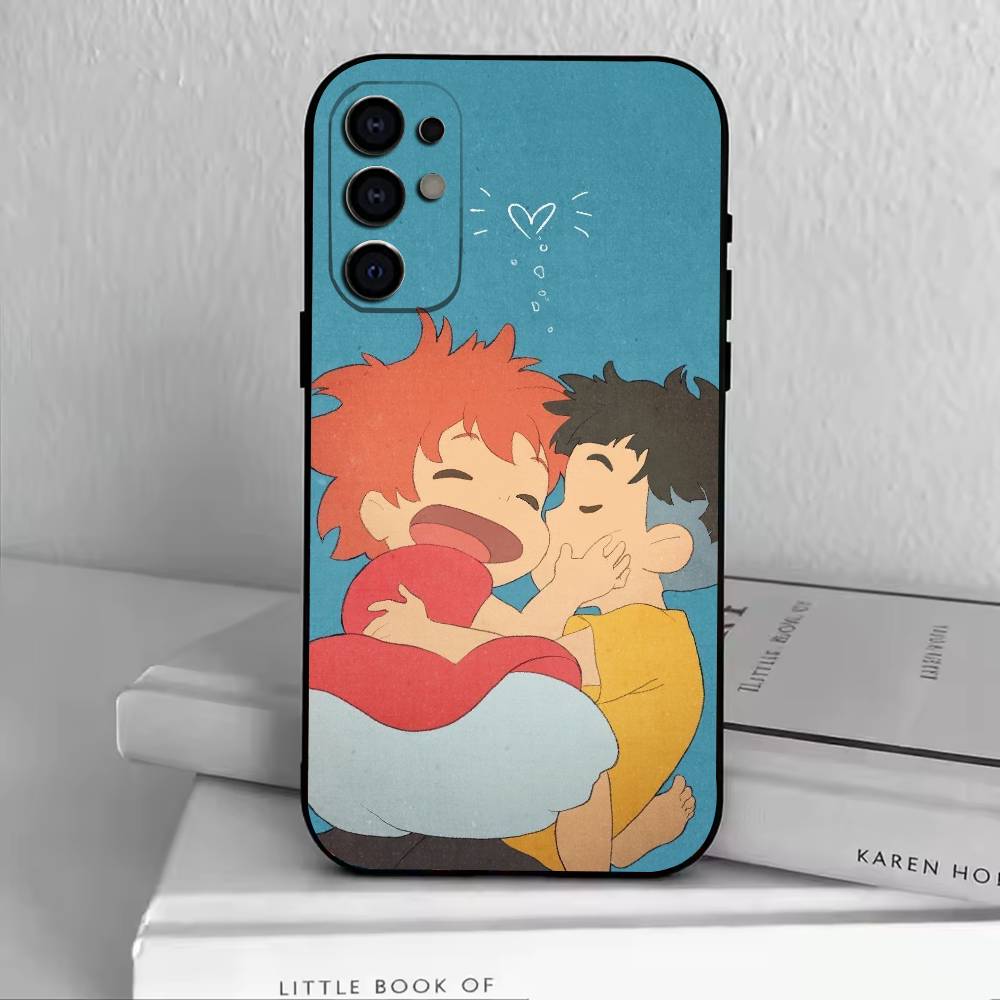 Ponyo and Sosuke Phone Case For Samsung S25,S24,S21,S22,S23,S30,Ultra,S20,Plus,Fe,Lite,Note,10,Black Cover