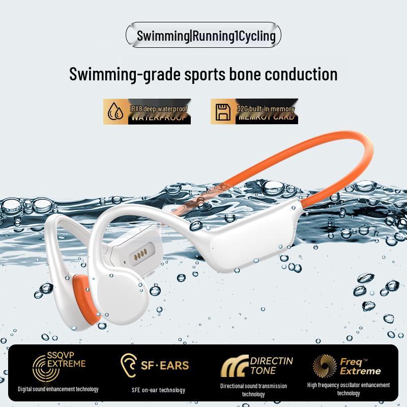 Cross-border X7S Bone Conduction Bluetooth Headphones: 32GB Memory, Long Battery Life, Ideal for Music, Sports, Running, and Swimming.