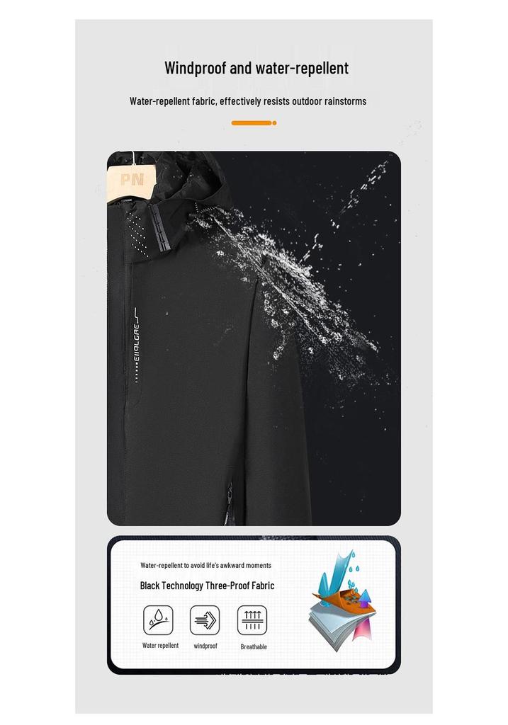 Men's Thickened Down Jacket: Windproof, Waterproof, Graphene-Enhanced, Warm Cotton Coat for Autumn and Winter
