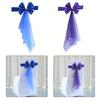 1PC Elastic Party Multiple Colors Ornament Polyester Decorative Chair Back Flower Wedding Decoration Mesh Romantic Accessories