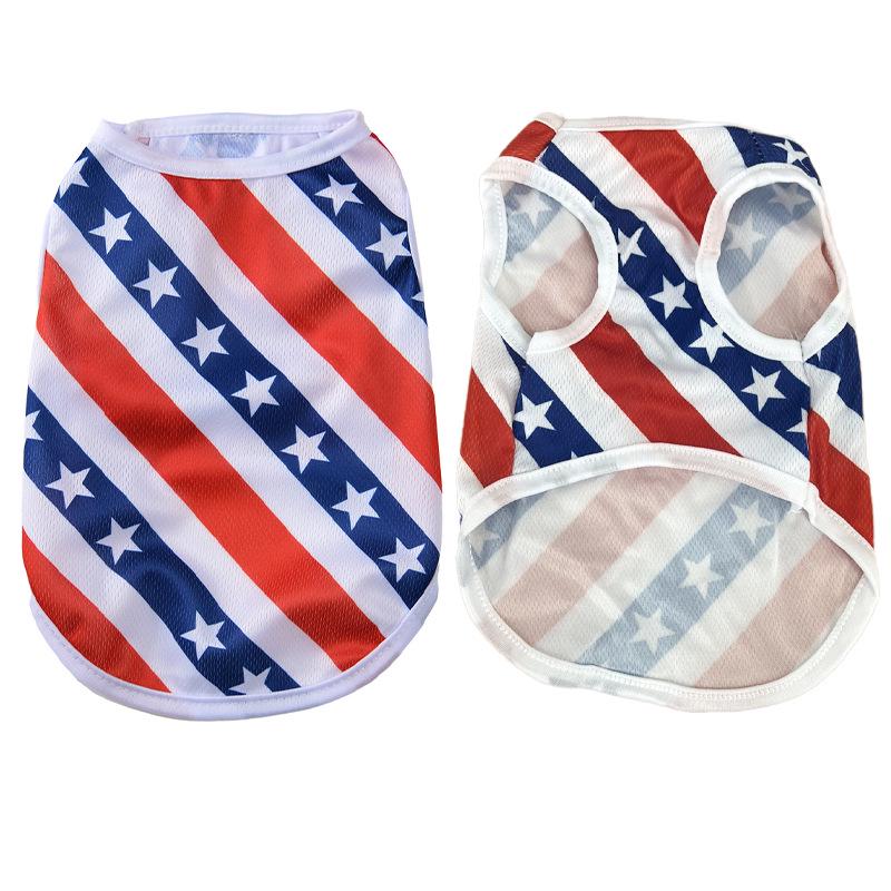 American Independence Day Breathable Dog Vest with National Flag Print