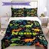 3pcs Custom Name Dinosaur Bedding Set Duvet Cover Closure Includes 1 Duvet Cover & 2 Pillowcases, Soft and Comfortable for All Seasons.