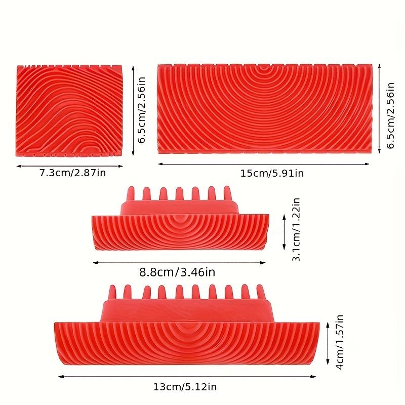 4Pcs/Set DIY Wood Grain Imitation Rubber Roller Brush - Embossing Painting Tool for Wall Decoration & Home Art