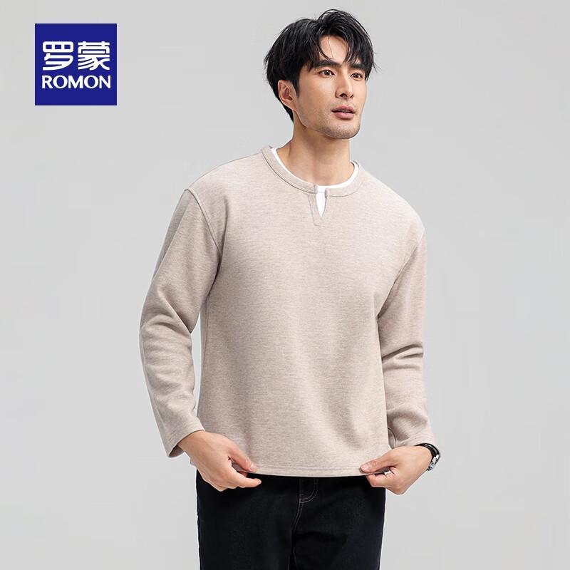 Romon Men's Faux Two-Piece Wool Blend Pullover Sweater