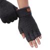 Men's Half-Finger Winter Warm Knitted Gloves for Cycling and Writing