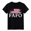 Vintage Unisex Washed T-Shirt "FAFO" Used USA Flag Patriotisches Grafik-T-Shirt