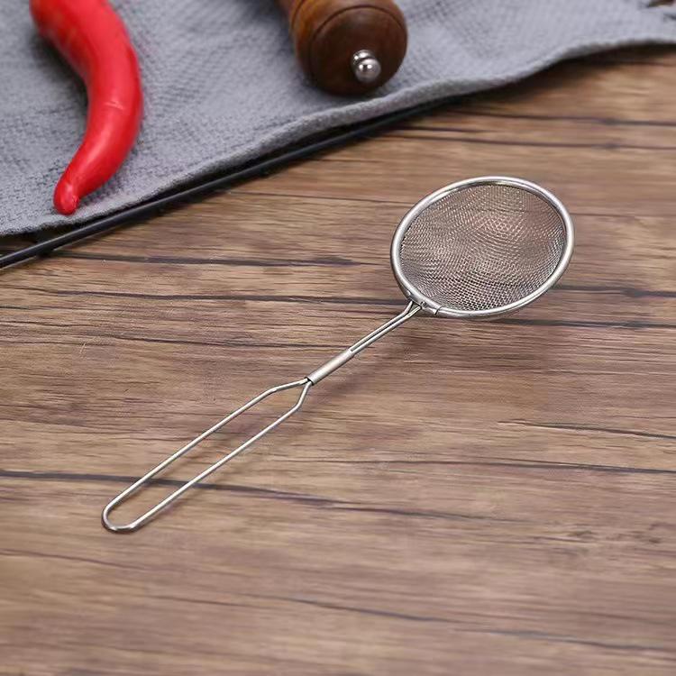 

304 Stainless Steel Fine Mesh Skimmer Spoon for Oil and Hot Pot Residue Filtering