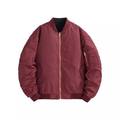 New Reversible Autumn and Winter Trendy Brand Loose Version Baseball Uniform Ma1 Bomber Jacket Baseball Collar Jacket