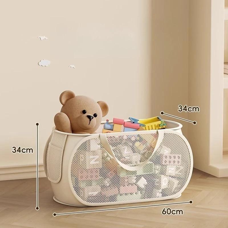 Portable Large Capacity Storage Bin - Multifunctional Toy Organizer for Plush Dolls, Household Laundry Hamper
