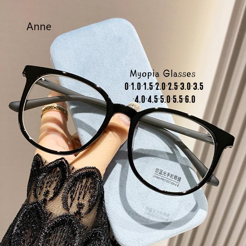 New Women Clear Lens Myopia Glasses Transparent Anti-Blue Light Nearsighted Eyeglasses Frame Diopter Myopia 0-1.0-4.0-6.0