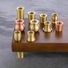 Piedini Mini Tavola in Ottone e Legno 4 Pezzi Riser Antiscivolo per Scatola Gioielli Vassoio Espositore Piccoli Mobili Uso Artigianato Fai da Te