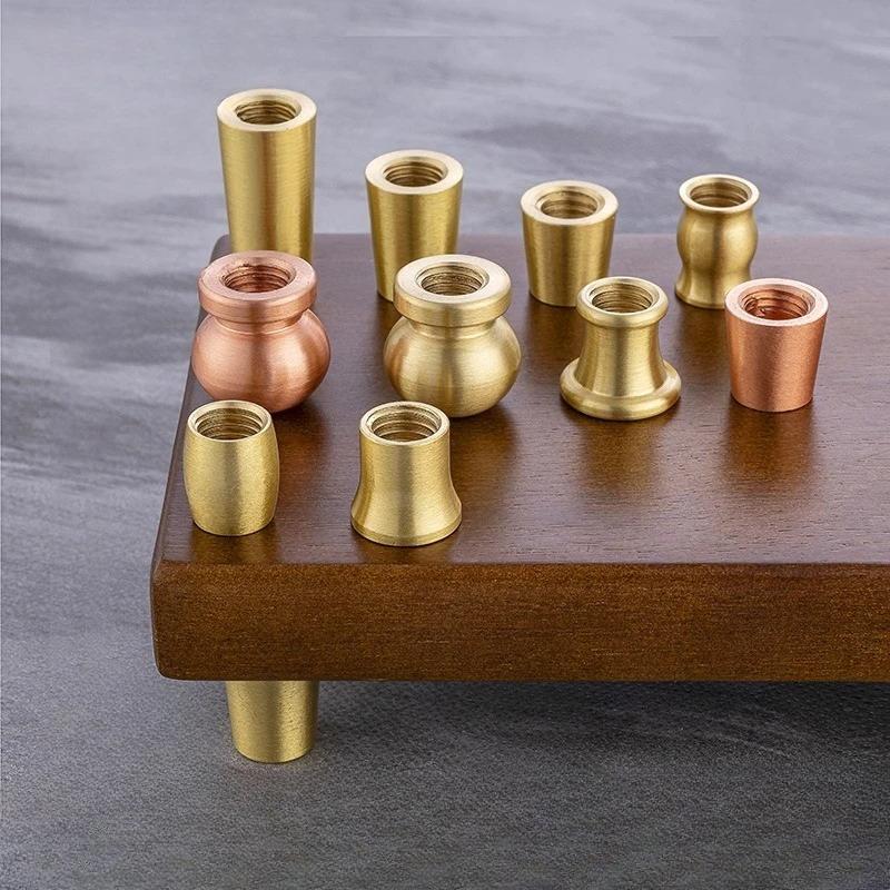 Piedini Mini Tavola in Ottone e Legno 4 Pezzi Riser Antiscivolo per Scatola Gioielli Vassoio Espositore Piccoli Mobili Uso Artigianato Fai da Te