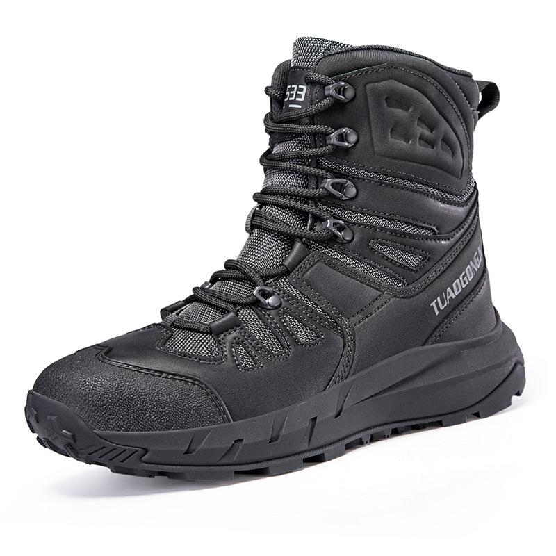 Large Size Combat Boots Men's High-top Outdoor Mountaineering Boots Hiking Field Boots Men's Tactical Boots Training Desert Boots Men