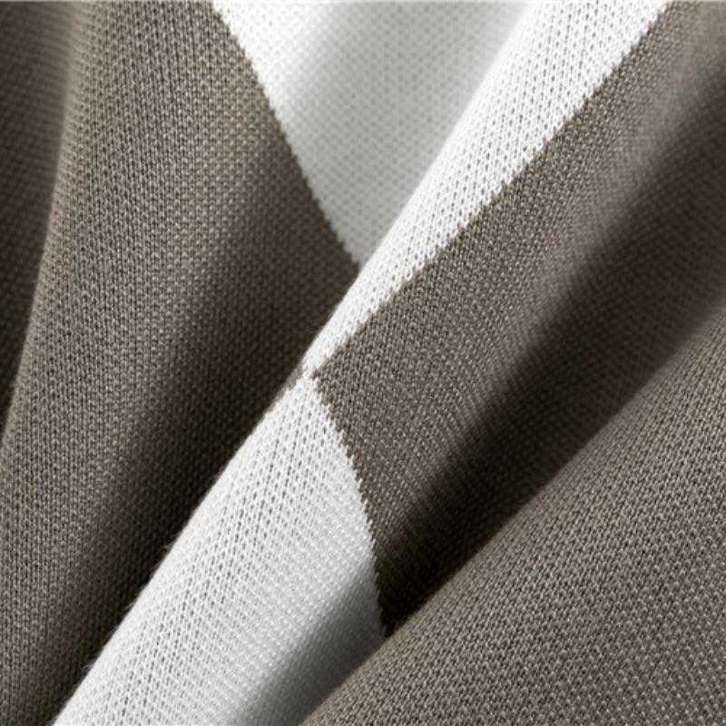 Fashion Set Women's Spring and Autumn Casual Knitted Checked Sweater Two-piece Set