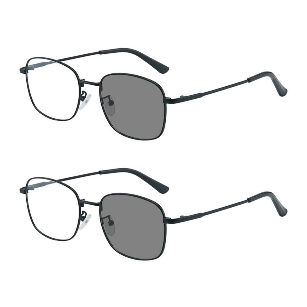 1/2PCS Photochromic Glasses 2 in 1 Anti Blue Light Anti Radiation PC Frame Eyeglasses for Women Unisex