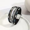 Bohemian Multi-layer Leather Wrap Bracelet with Magnetic Buckle for Women