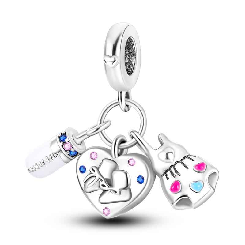 Mula Copper Colorful Animal Dangle Charms Beads Pendant Fit Original Brand Bracelet Women Charms Jewelry