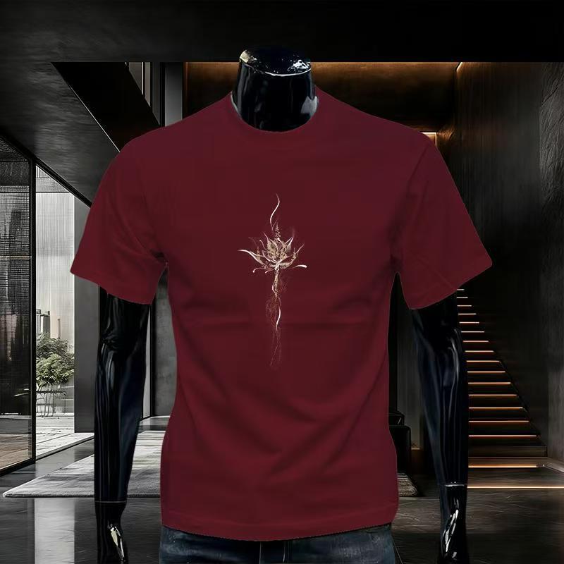 

American Style Men s Short-Sleeve T-Shirt: Trendy, Street Style, Casual, Light Luxury, Round Neck, Fashionable Summer Clothing. XL