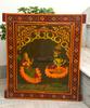 Antique Hand-Painted Krishna Wooden Window Frame: Indian Religious Decor