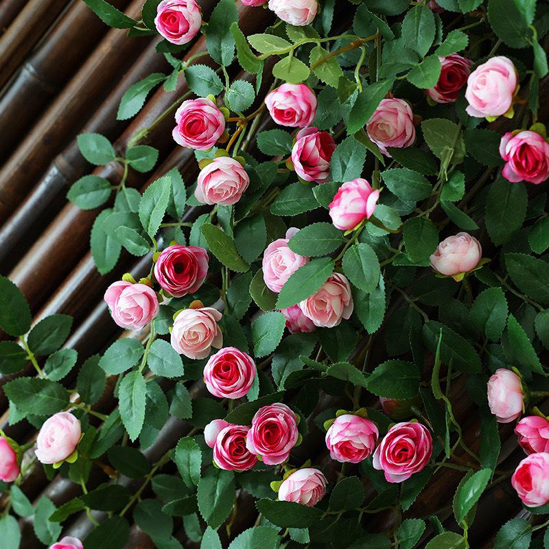 Rose Flower Vine Greenery for Air Conditioner Pipe Decoration and Wall Covering
