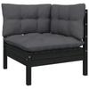 Day and Night - Day and Night Garden Corner Sofa and Cushions Solid Black Acacia Wood