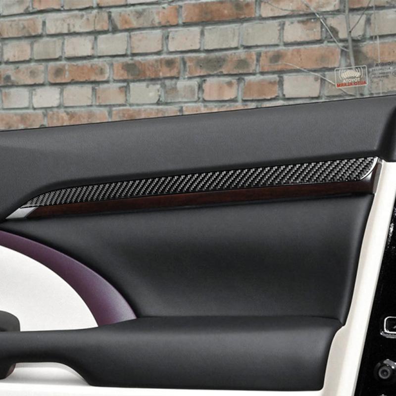 Carbon Fiber Sticker For Toyota Highlander 2014- Car Interior Accessories Dashboard Side Air Vent Window Button Door Panel