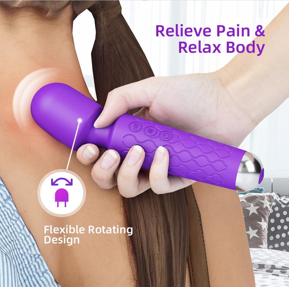 8-Speed, 20-Frequency Rechargeable Vibrating AV Rod for Women