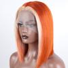 Ginger Short Bob Lace Front Wigs   Hair Wigs Bob Lace Wigs For Women Blonde Orange Straight Brazilian Hair Closure Wig