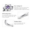 MODIAN 925 Sterling Silber Lila Kristall Blumen Ring Schöne Finger Ringe Engagement Modeschmuck