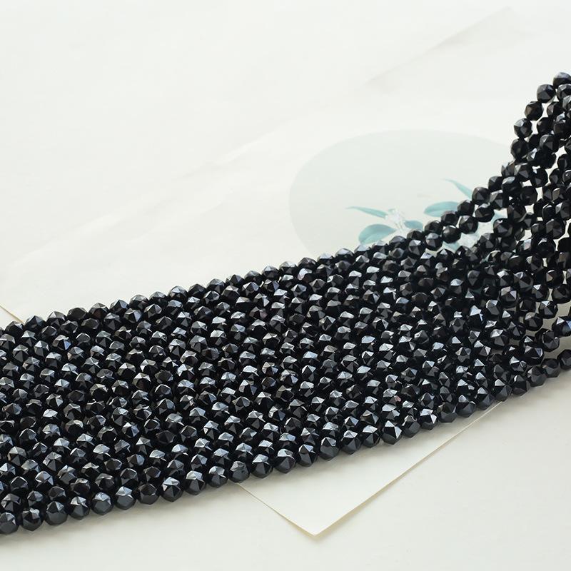 Натуральный Хрустальный Браслет Женский, Черный Зажим Хрустальный Браслет Аксессуары Аксессуары DIY Работа В Процессе Украшения Браслет 6mm (about 63 pcs)