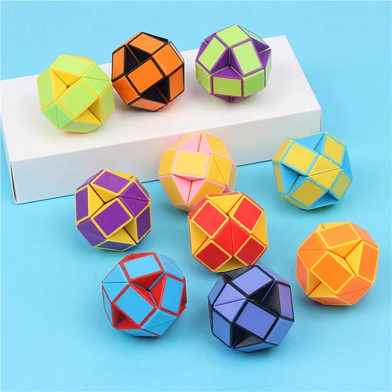 6 Pcs Folding Magic Snake Ruler Puzzle Antistress Cube Educational Toy Kids Birthday Party Favors Goodie Bags School Reward