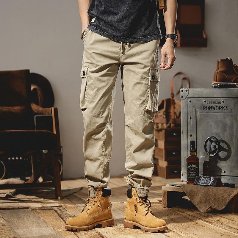 New Trousers Overalls Men's Simple Solid Color Versatile Fashion Trend Personalized Design Sense