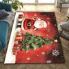 Christmas Poinsettia Floral Area Rug Vintage Pinecone Candle Large Carpet for Dining Room Lounge Couch Bedside Rug
