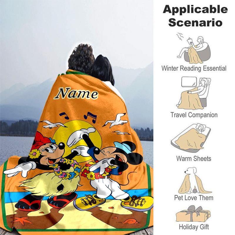 Custom 1pc Mickey Pluto's Flea Fight Blanket, Soft And Comfortable Blanket, Casual Warm, Camping Travel Blanket, Birthday Gift Q910136