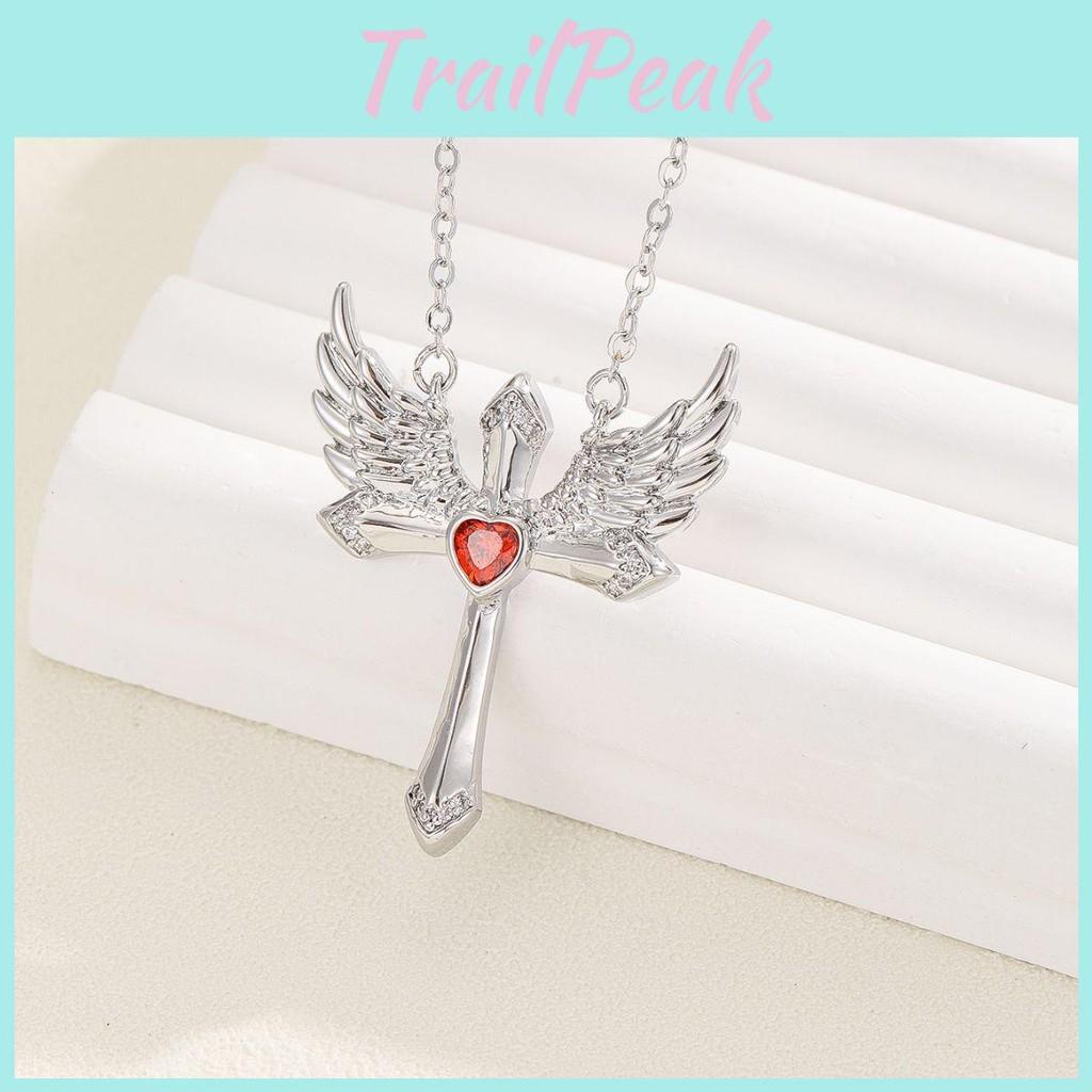 Wings Angel Cross Alloy Necklace Pendant Geometric Jewelry Fashion Gift Women