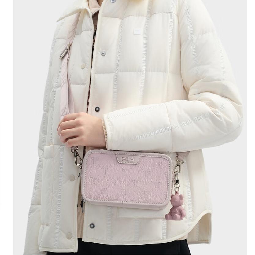 New FILA PVC Polyvinyl Chloride Shoulder Bag, Crossbody Bag Regular Women's Light Cameo Brown F13W443161FPK