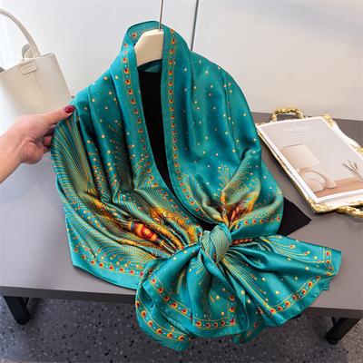 Autunno 180x80cm Grandi Sciarpe Foulard da Donna Sottile Sciarpa di Seta Coprispalle da Viaggio Protezione Solare Stola Moda Wrap Spiaggia Foulard Bandana