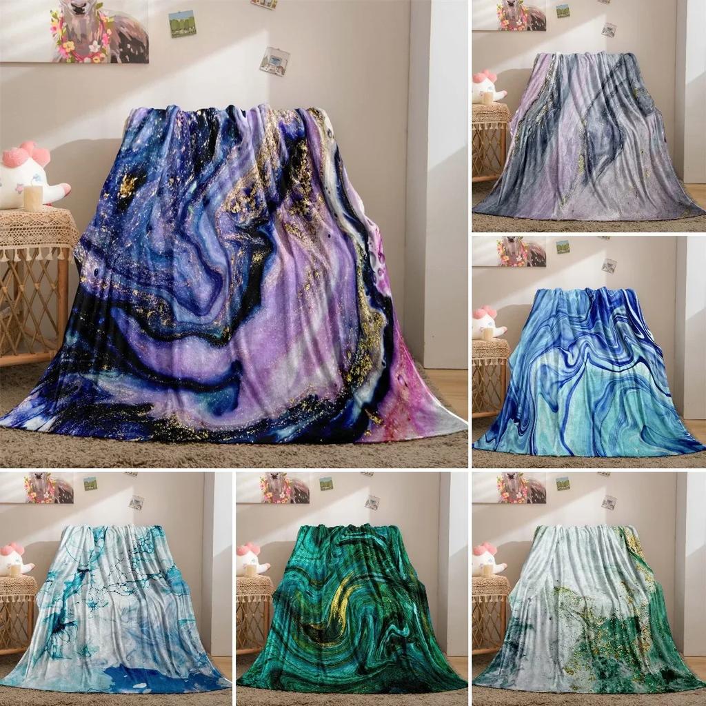 Marmor Decke Abstrakt Geometrisch Fleece Flanell Überwurfdecke Weich Warm Leicht Decke für Couch Sofa Geschenk für Mädchen Jungen
