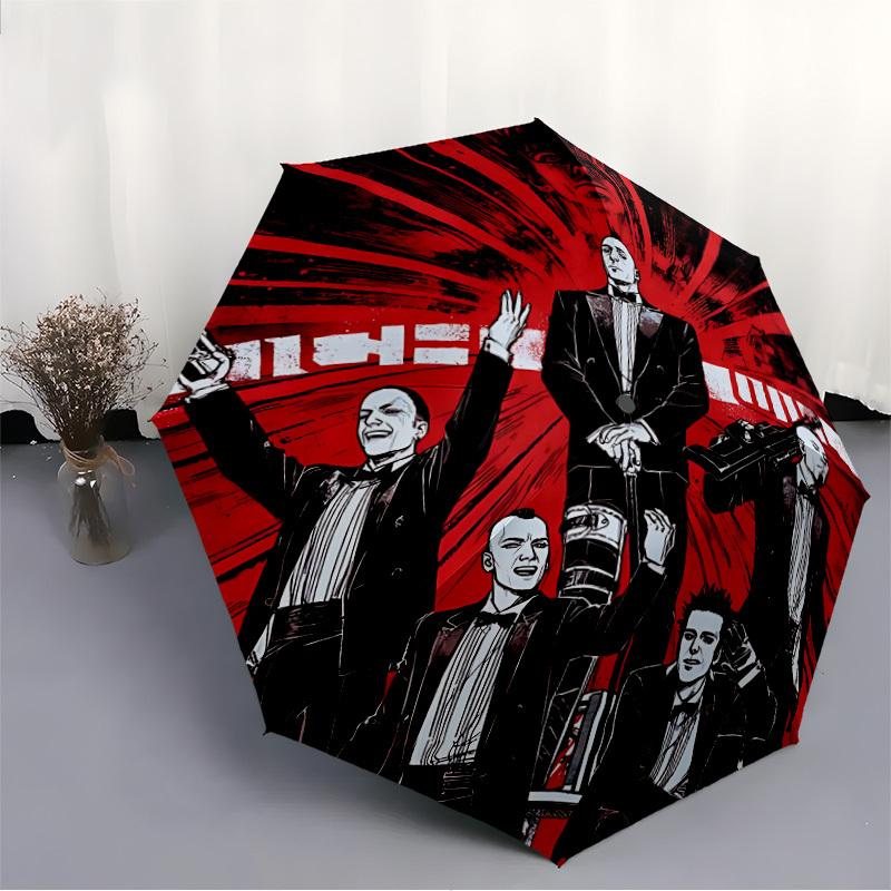 1pc One Direction Automatic Open/Close Umbrella, Portable 3-Fold Compact Umbrella for Men & Women, Perfect Gift for Birthday093