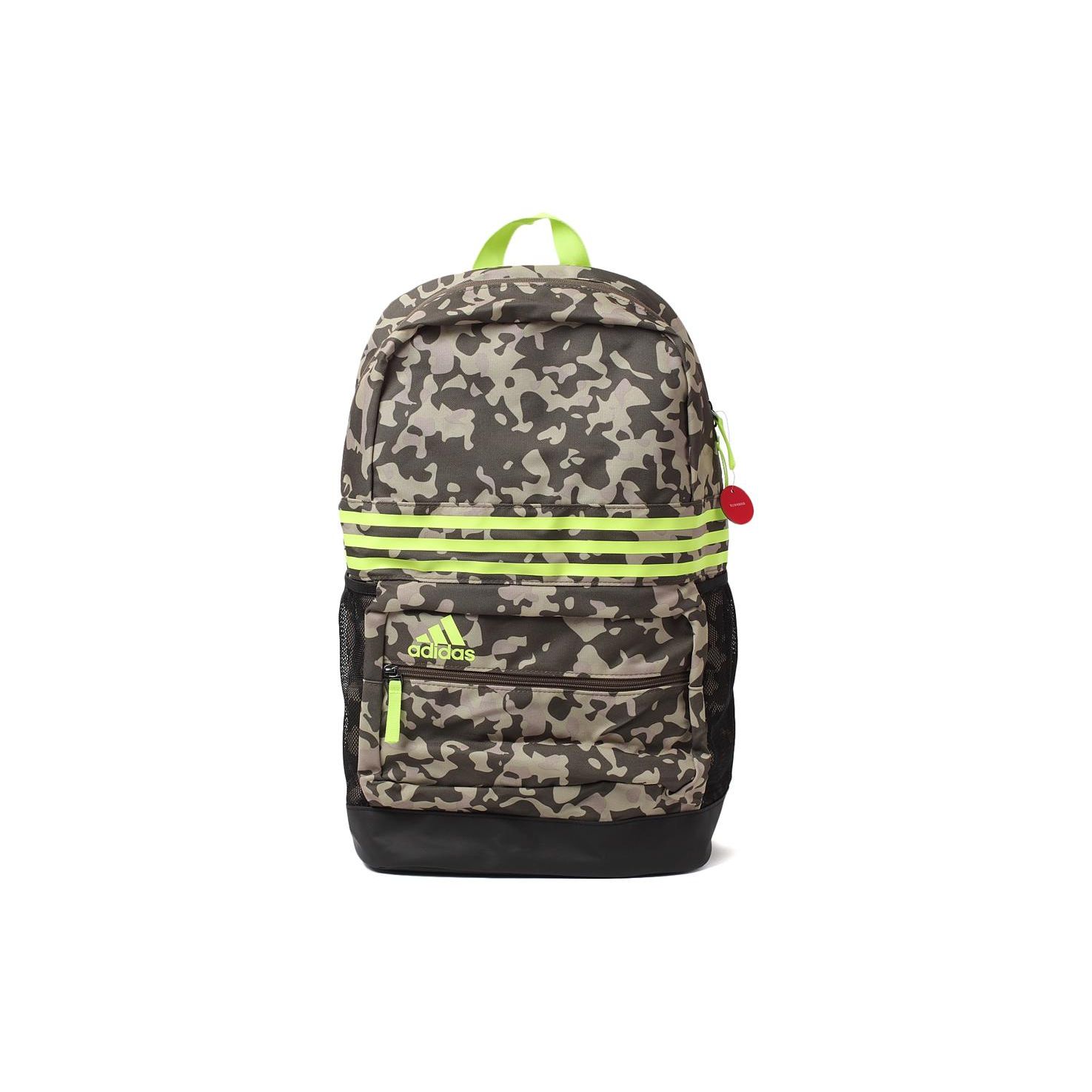 Adidas Logo Zipper Backpack Unisex Backpack Green AB6123 Green