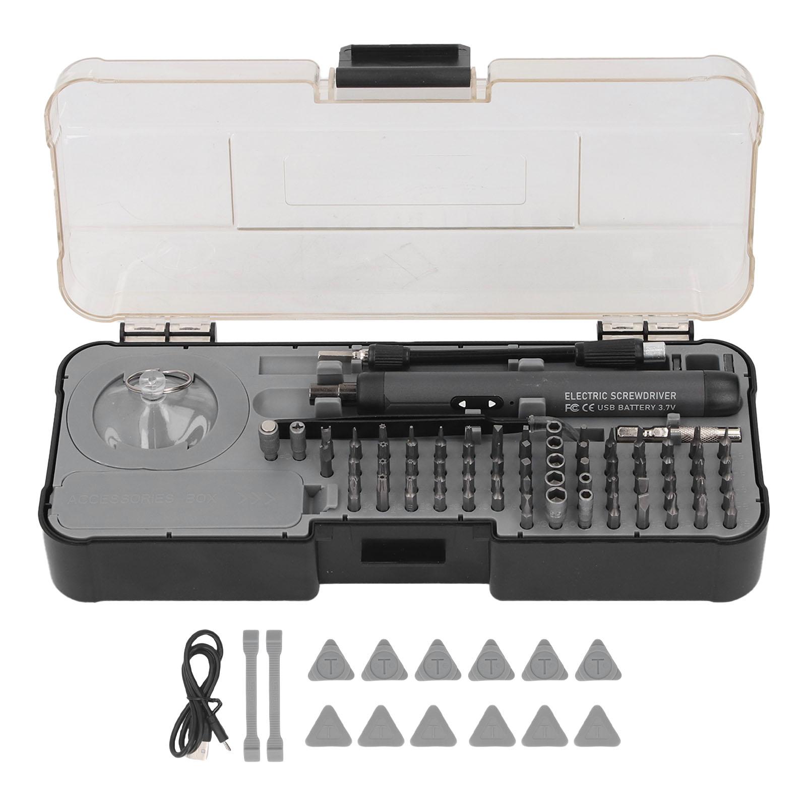 

88 in 1 Electric Screwdriver Set 110rpm Cordless Rechargeable Screw Driver Kit for Electronic Devices PCs сірий