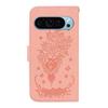 For Google Pixel 9/Pixel 9 Pro Case Flower Pattern Shockproof Leather Folio Phone Cover